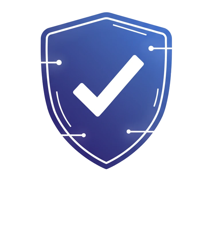 A shield with a checkmark, representing a completed Cyber Essentials audit.