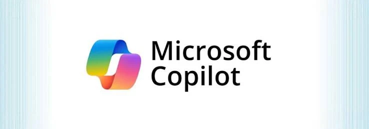 The logo for Microsoft Copilot with the text Microsoft Copilot to the right of the logo.